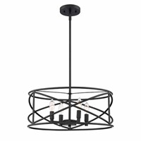 Hastings 4-Light Satin Bronze Industrial Caged Dru