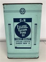 1/2 Gallon Eclipse Vacuum Pump Oil Tin (with
