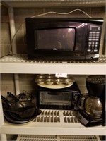 Lot of Kitchen Items-Microwave, Toaster Oven, Knif