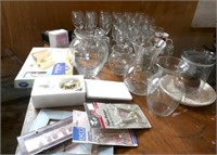 Crystal Wine Glasses, Vases, Picture Frames, Etc