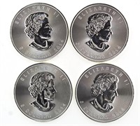 (4) 2014 Pure Silver Canadian Maple Leaf