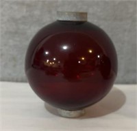 Antique Ruby red glass lightning rod ball