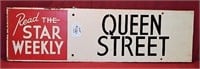 Painted double sided Steel Street Sign with Advert