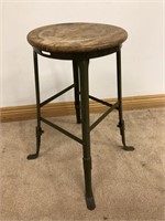 INDUSTRIAL METAL/ WOOD ARMY STOOL