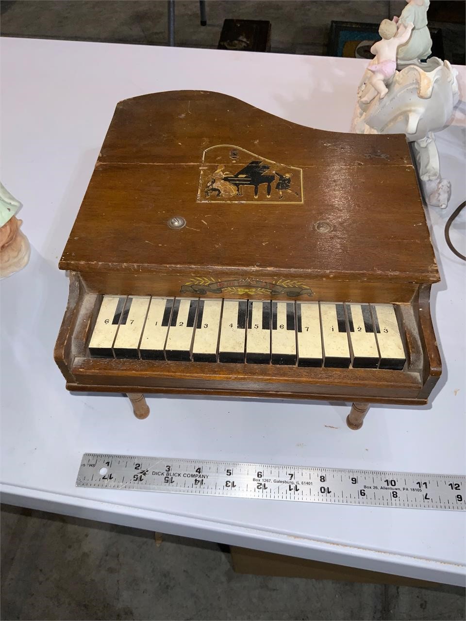 toy vintage miniature wooden piano