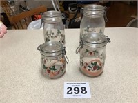 Set of 4 Strawberry Canisters