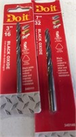 2 New black Oxide Drill bits