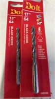 2 New black Oxide Drill bits