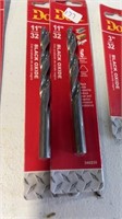 2 New black Oxide Drill bits