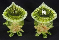 Pair of Stevens and Williams 6 1/2" JIP vases