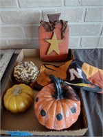 Halloween Husker Flag Pumpkin Decor