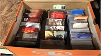 Shoe box of Magic The Gathering. The row of deck