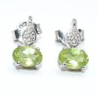 Silver Peridot(1.05ct) Earrings