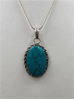 Turquoise Necklace 925 Sterling Silver