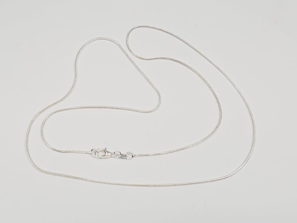Silver Chain Necklace 26" long Stamped 925