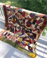 Crazy quilt , pillows and material