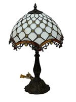 Tiffany Style Stained Glass  Table Lamp w/ Jewels