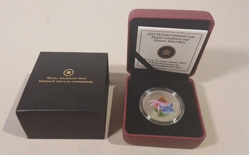 2013 Canada 25 Cent Coloured Coin Nicely Cased W/