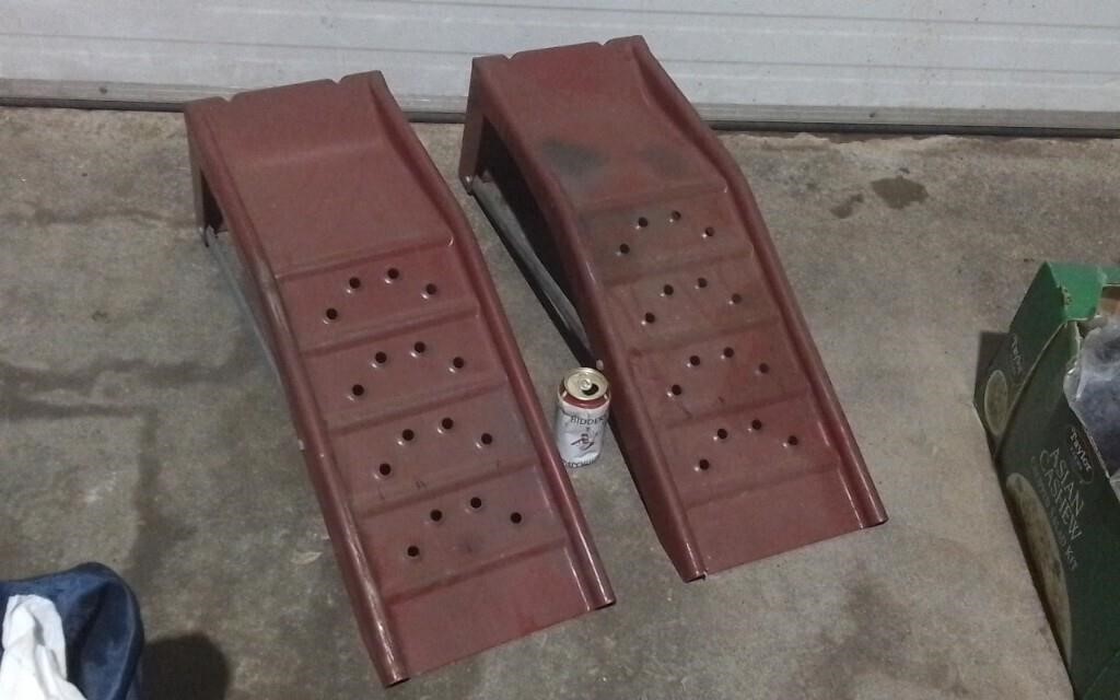 Two Metal Car Ramps