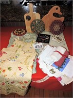 Kitchen Linens, Hot Plates and Trivet Lot