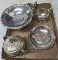 TRAY OF ASSORTED SILVER PLATED ITEMS