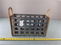 Wood/Galvanized Basket Organizer