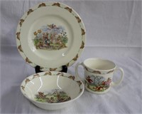 Royal Doulton Bunnykins 8" plate, 6" bowl and