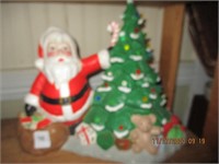 Santa & Xmas Tree Ceramic Figure