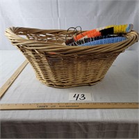 Wicker Clothes Basket with Hangers