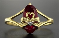 10kt Gold Ruby & Diamond Estate Ring