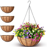 Roowest 4 PCS 16 Inch Metal Hanging Planter Basket