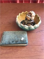 Pottery Bowl With Frog Figurine, Album