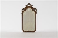 Antique Wood Framed Etched Mirror