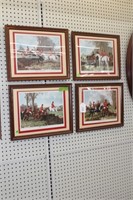 Set of 4 Pictures "English Fox Hunting"