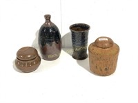 Group of Four Artisan Made Pottery Pieces