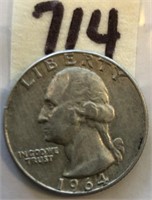 1964 Washington Silver Quarter