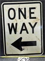 Metal One Way Arrow Left Road Sign