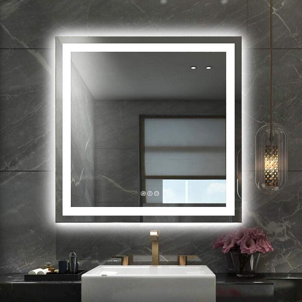 Amorho LED Bathroom Mirror 36x 36  Dimmable