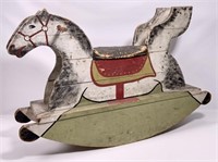 Folk art: wooden rocking horse - double sided,