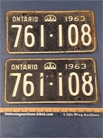 Pair of 1963 License Plates