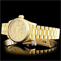 Diamond Ladies Rolex in 18K Yellow Gold Watch