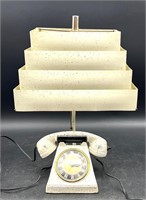 VTG TREA-BOYE CORP LAMP / CLOCK w/ METAL SHADE