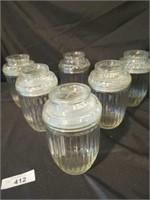 6 glass decorative containers