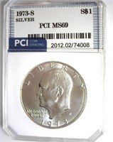 1973-S Silver Ike MS69 LISTS $11000