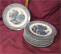 9 currier and Ives plates 7.5"