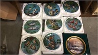 Set of 8 bird collector plates by Knowles and a