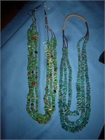 2pc Natural Turquoise & Stone Strand Necklace