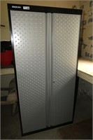 Stack On Two Door Metal Storage Cabinet w/ Key
