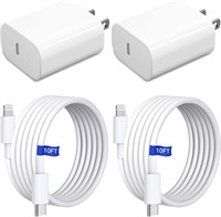 NEW 2PK 10FT USB C Cables & 2 Wall Charger Block
