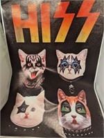 Large 24 x15 cat HISS POSTER on canvas. Awesome!